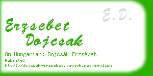 erzsebet dojcsak business card