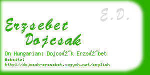 erzsebet dojcsak business card